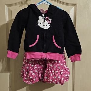 H&M Hello Kitty LOT 3T. Hoodie And Dress. Dress Is 2-3y Pink And Black